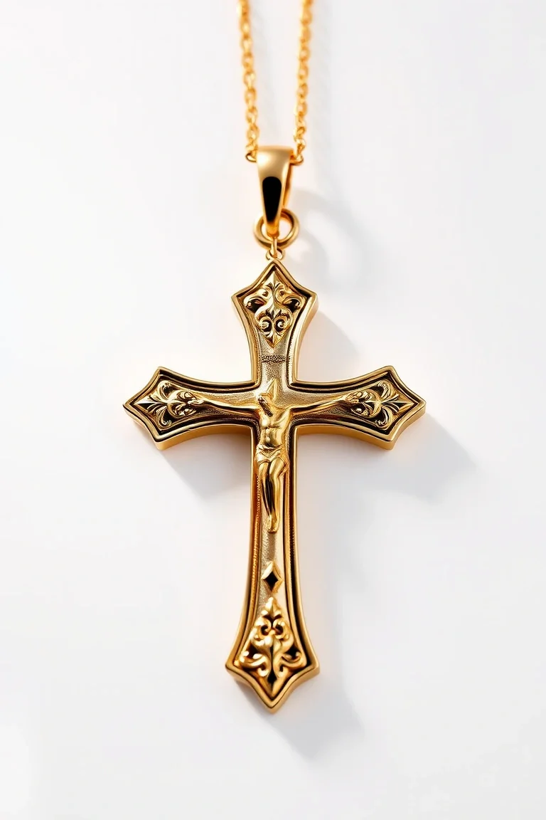 14K Polished Crucifix Cross