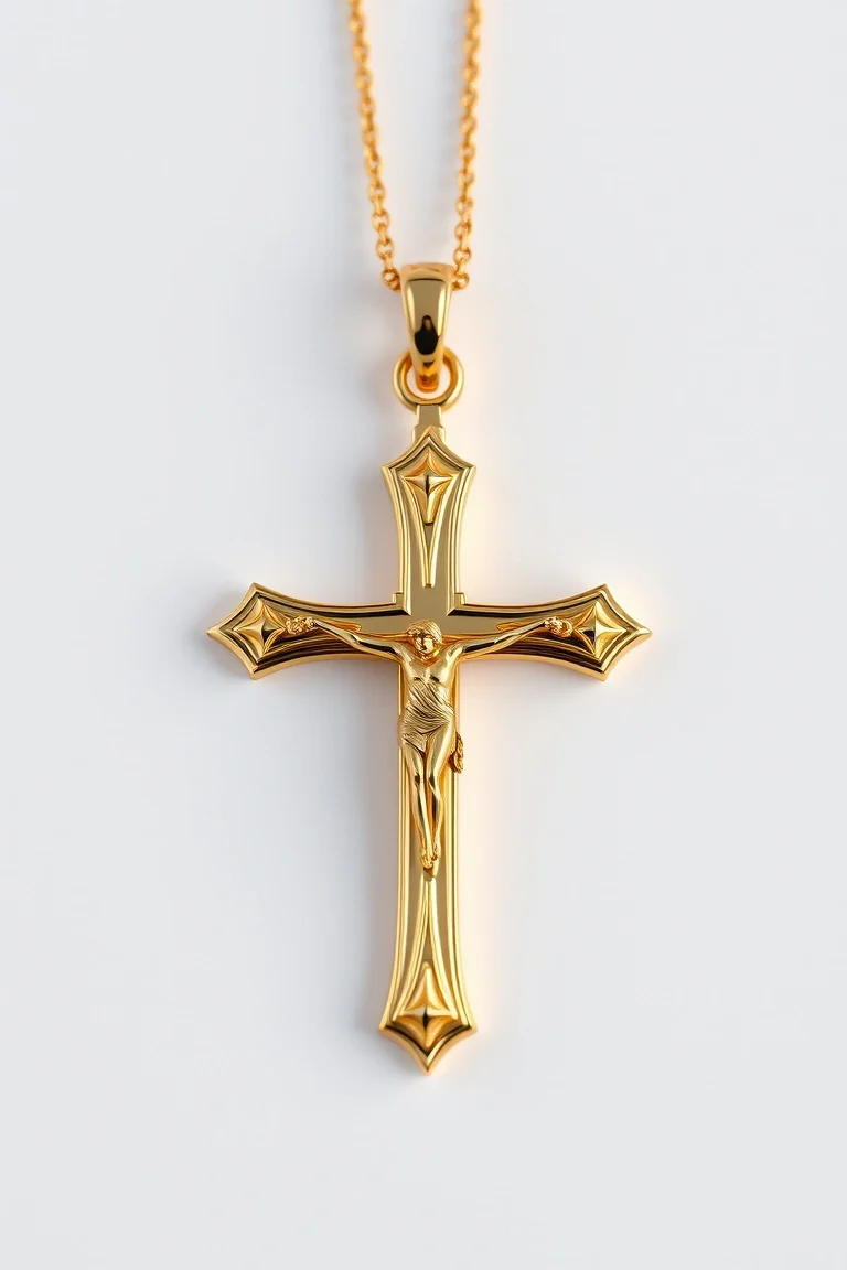 14K Polished Crucifix Cross