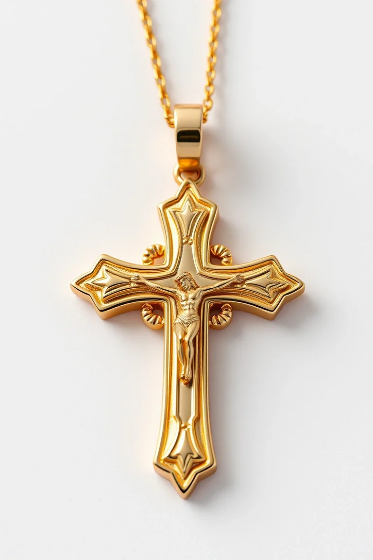 14K Polished Crucifix Pryr