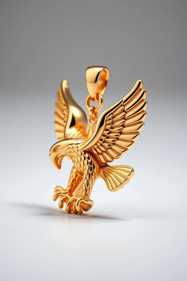 14K Polished Eagle Charm