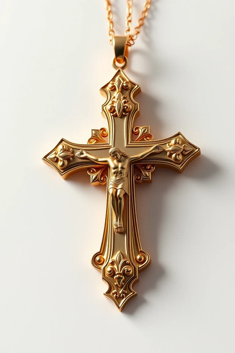 14K Polished Large Crucifix