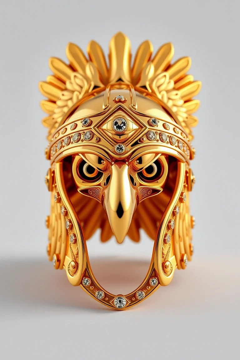 14K Polished Large Eagles Helmet