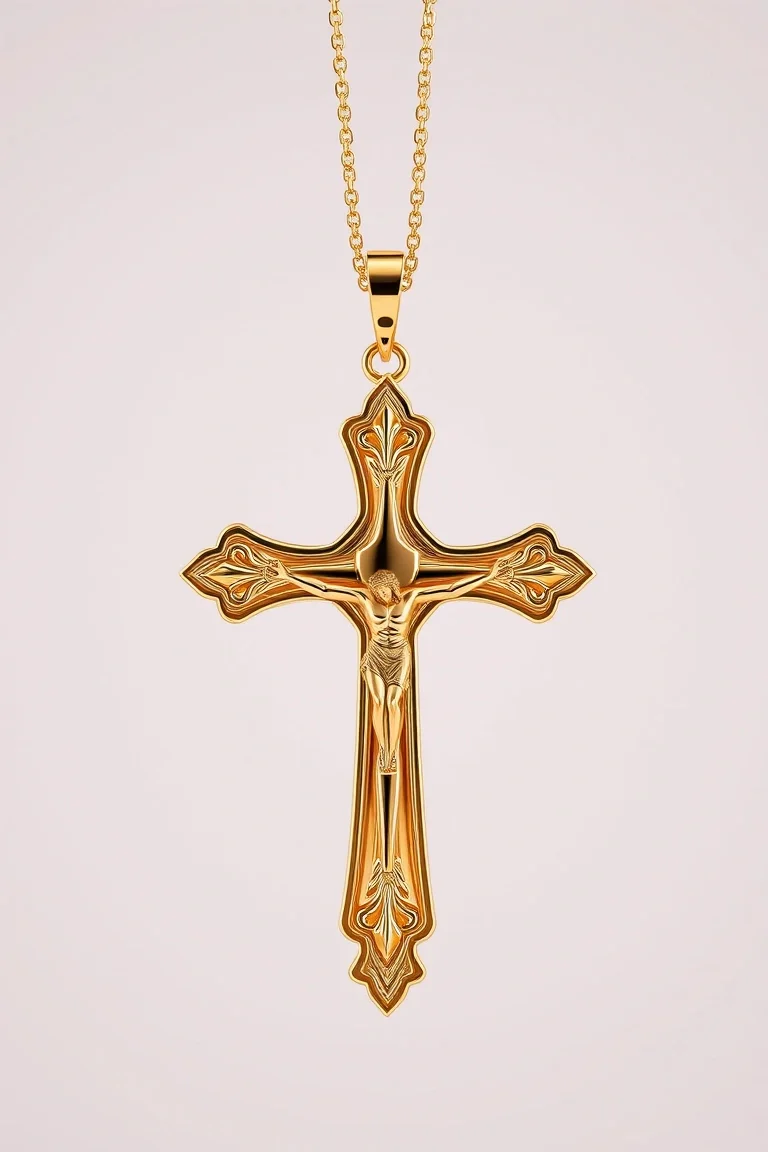 14K Polished Medium Crucifix