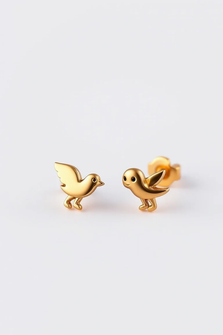 14K Polished Small Tweety Post Earrings