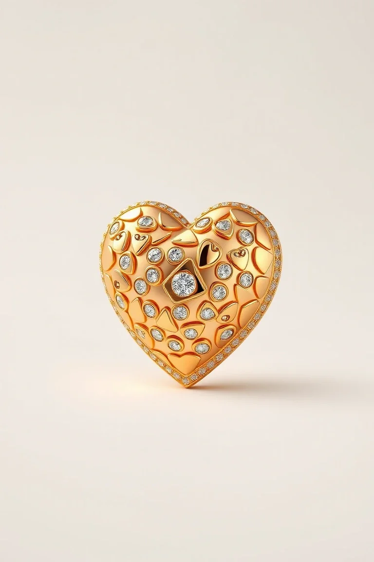 14K Puffed Heart