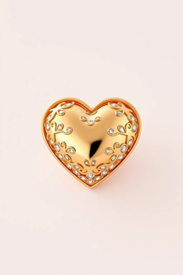 14K Puffed Heart