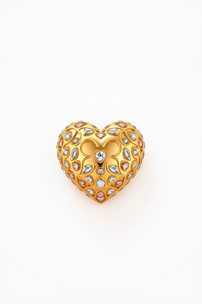 14K Puffed Heart
