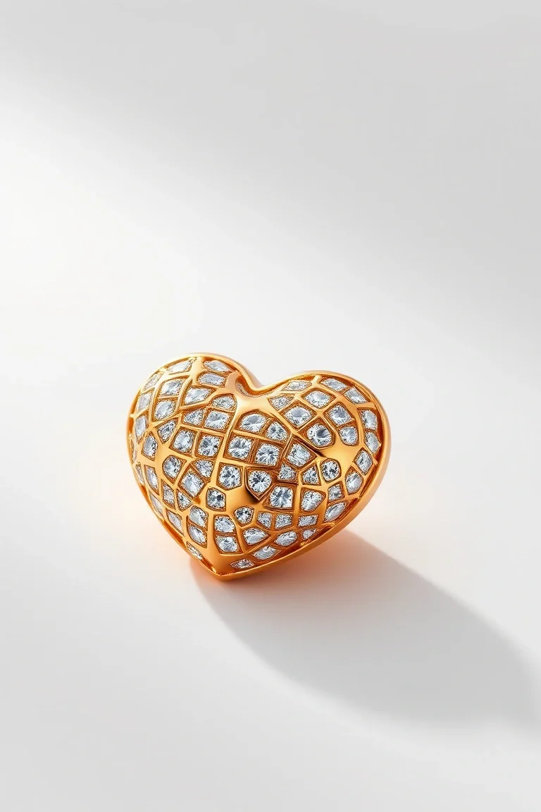 14K Puffed Heart