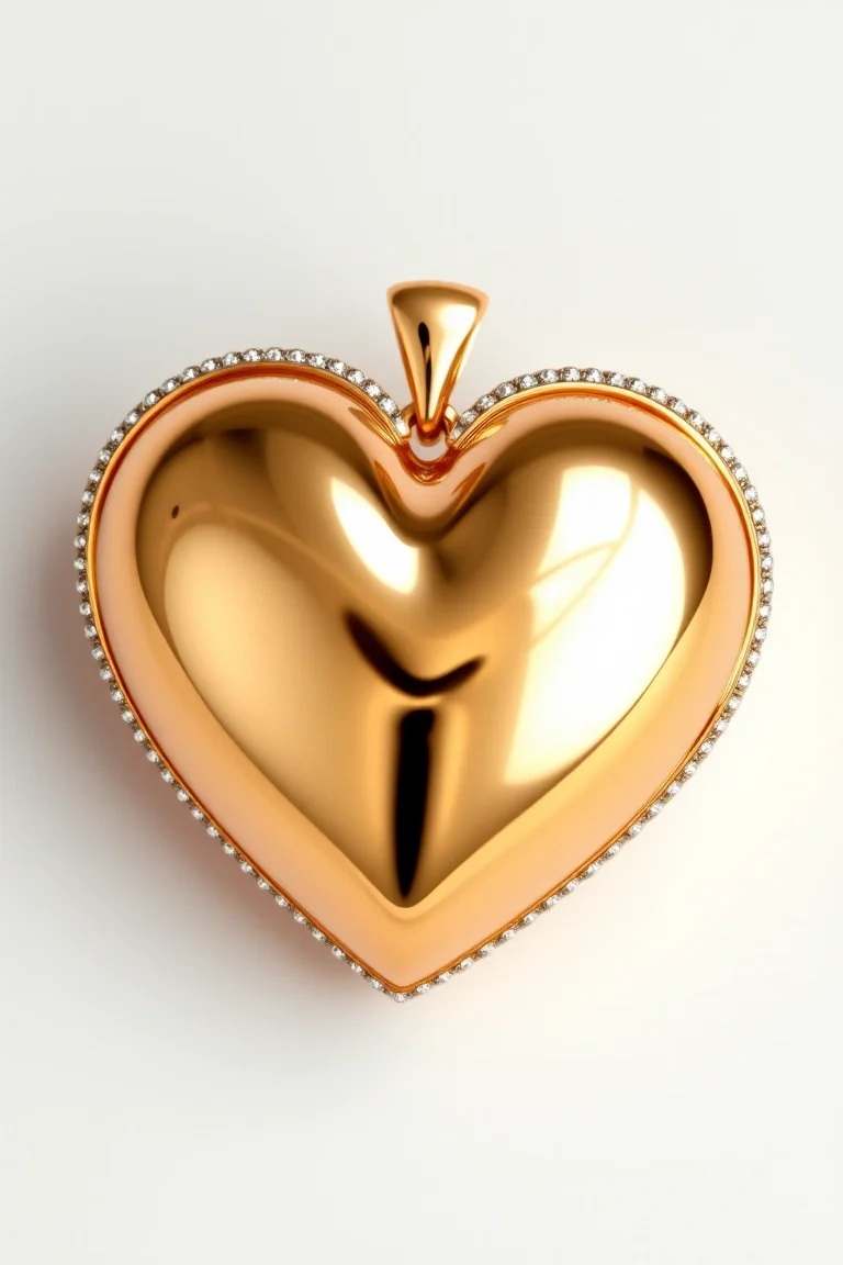 14K Puffed Heart