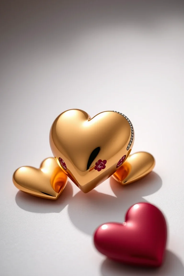 14K Puffed Heart