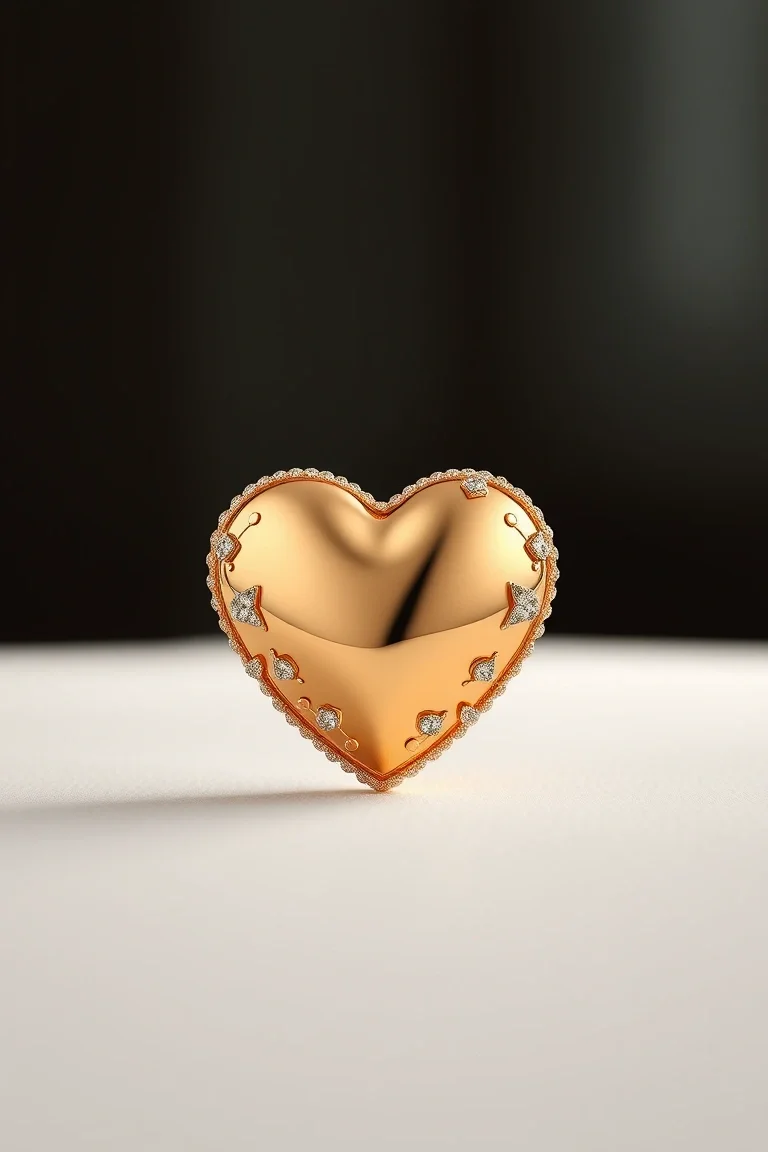 14K Puffed Heart
