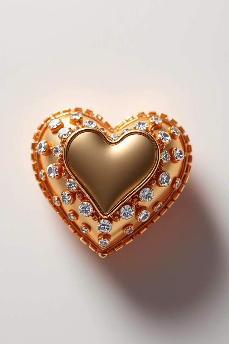 14K Puffed Hearts