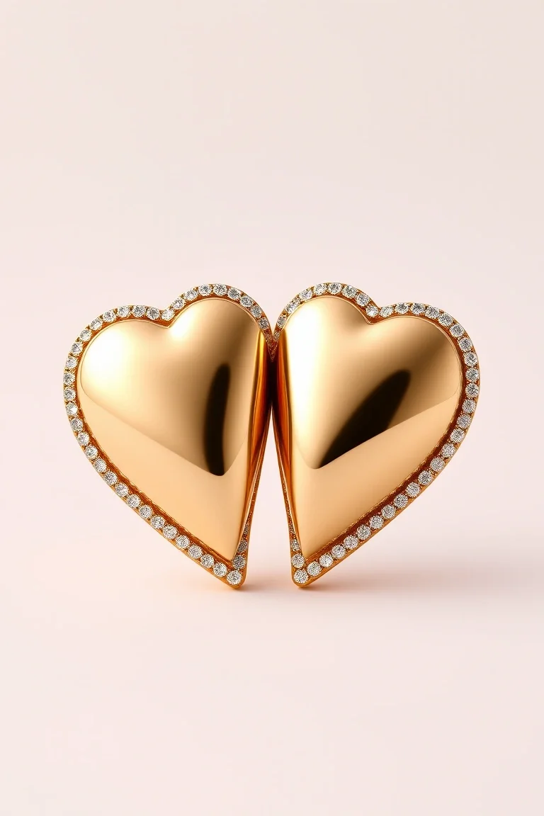 14K Puffed Hearts