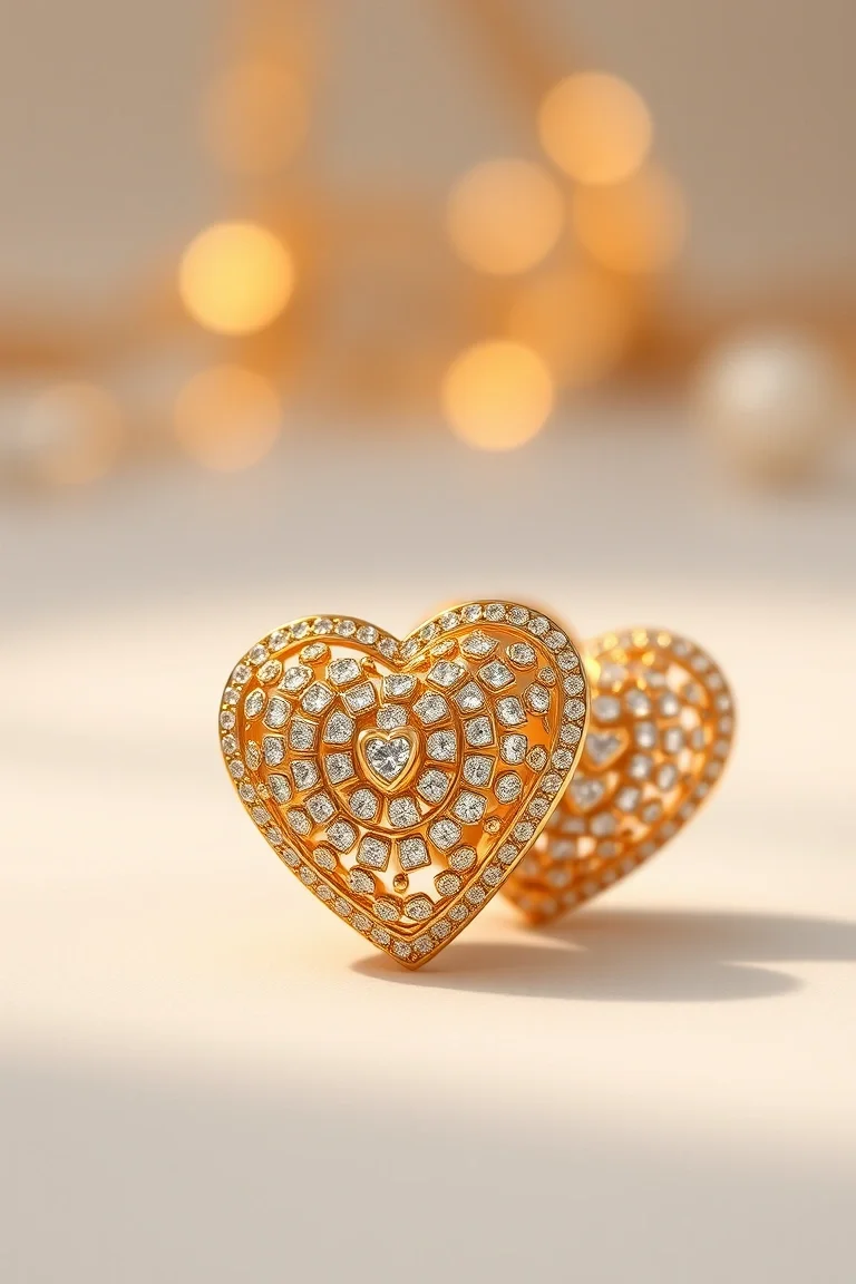 14K Puffed Hearts