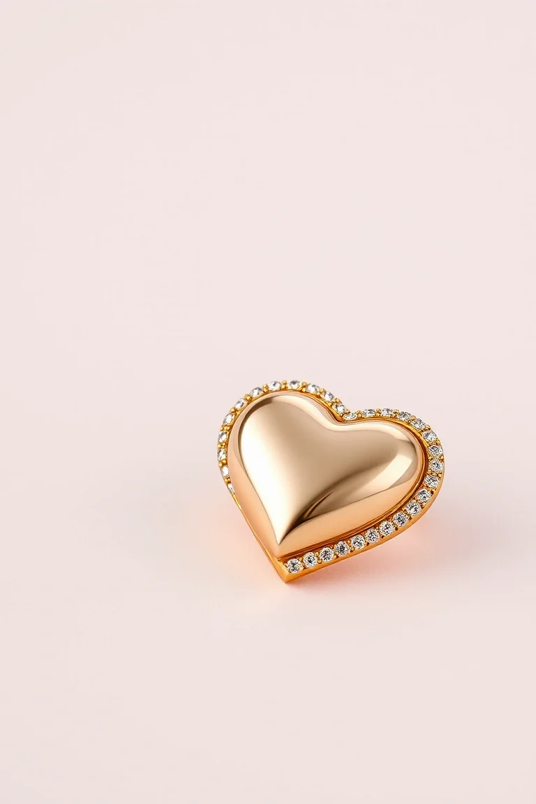 14K Puffed Hearts