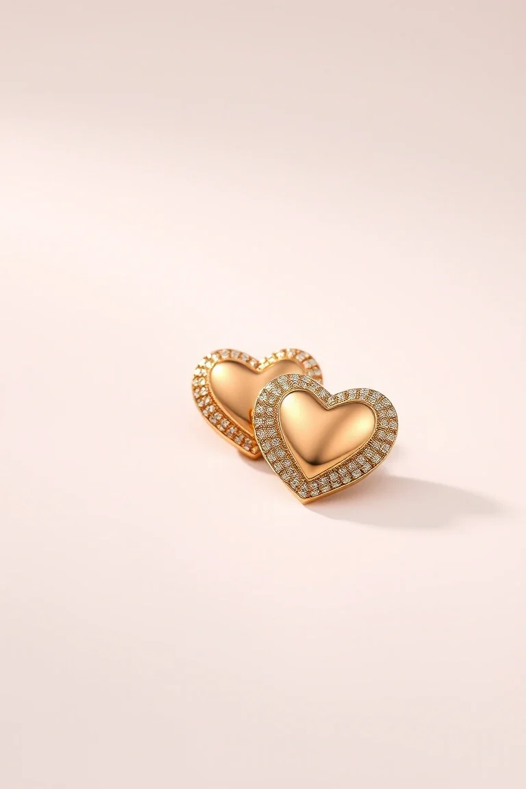 14K Puffed Hearts