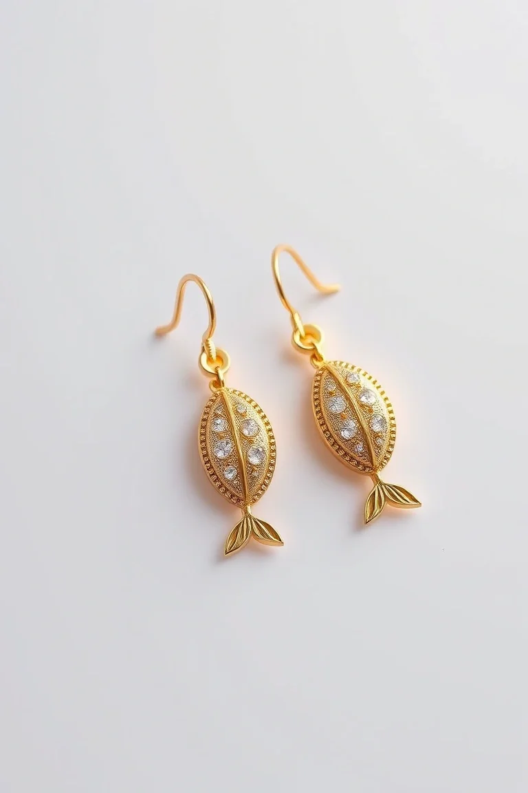 14K Religious Fish Earrings