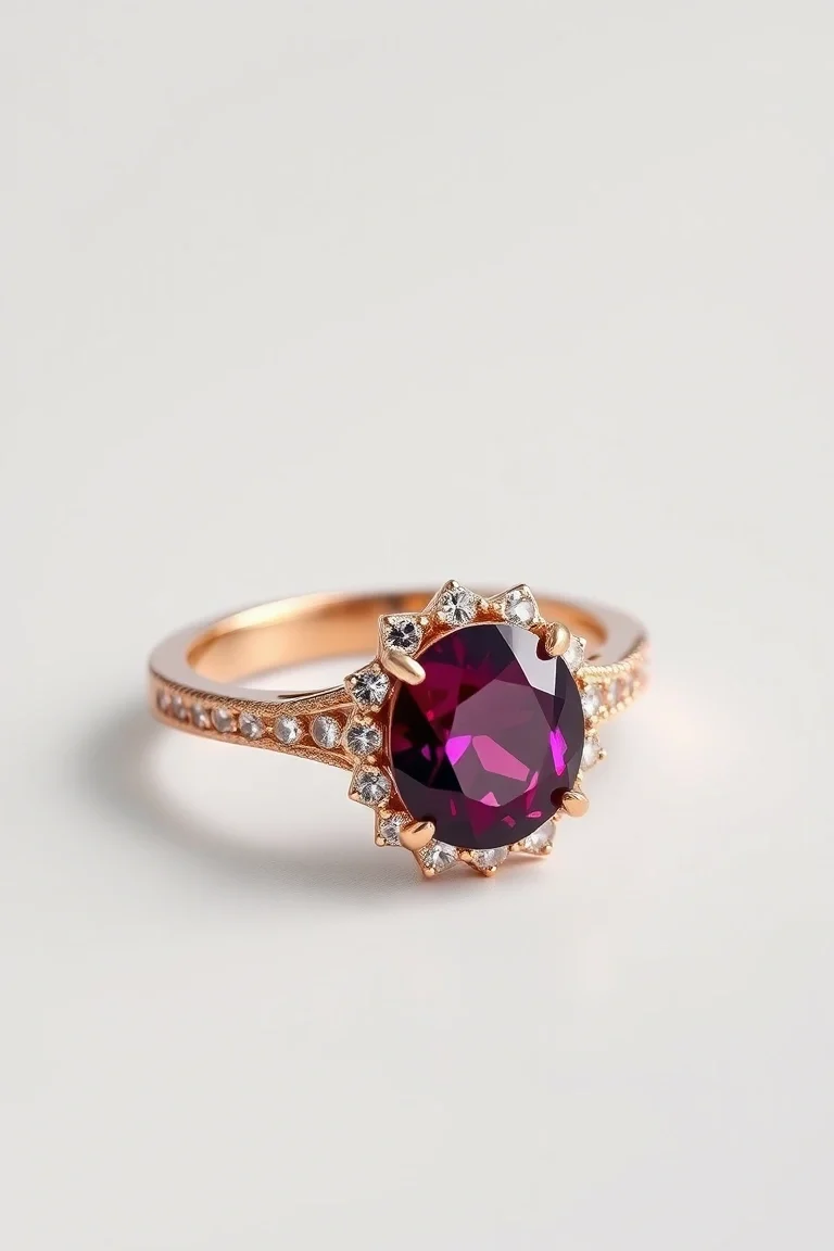 14K Rhodolite Garnet Ring
