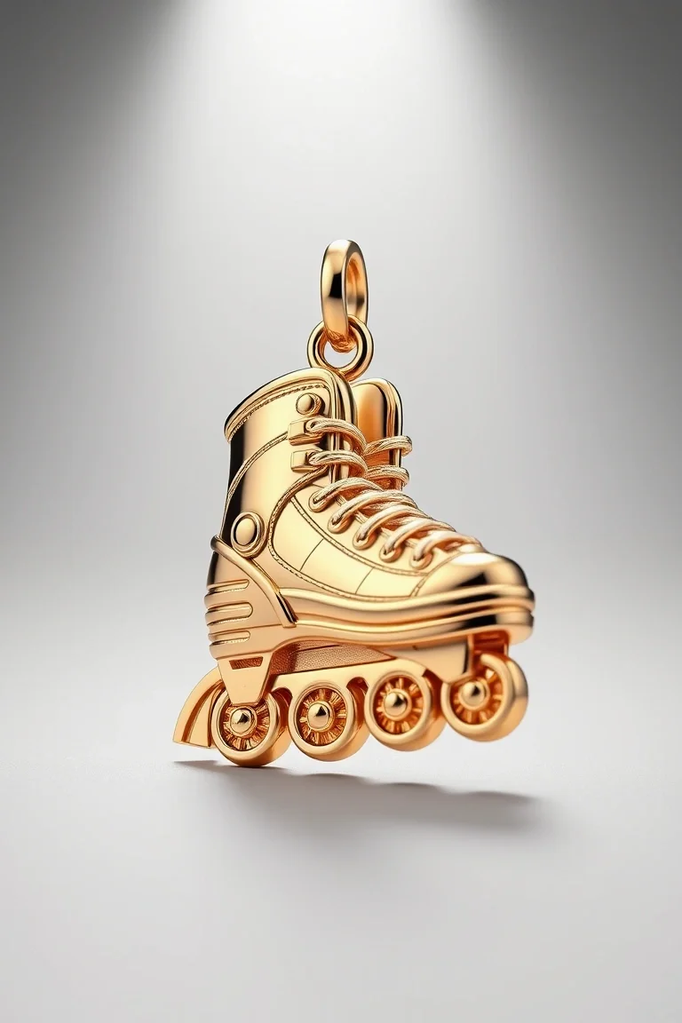 14K Roller Blades Charm