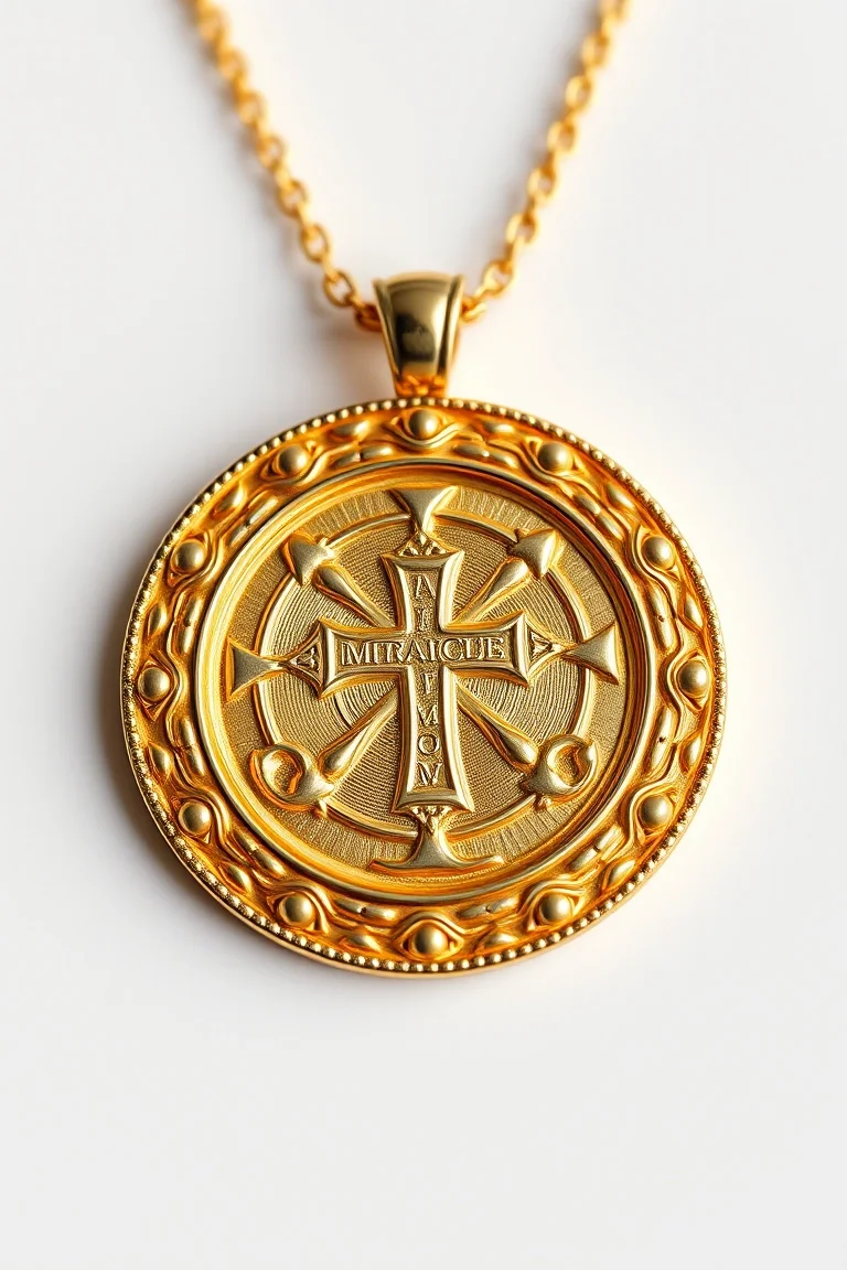 14K Round Miracle Medal
