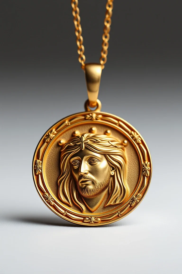 14K Round Sacr. Heart Jesus