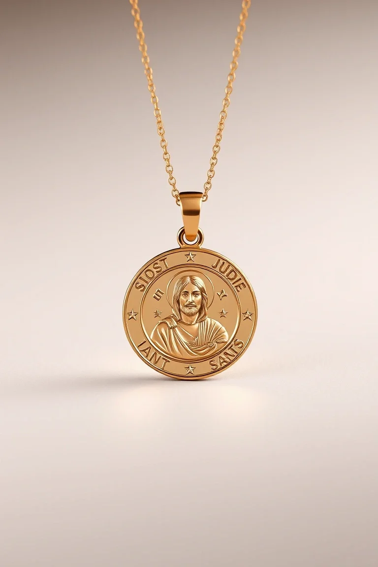 14K Round St. Jude Medal