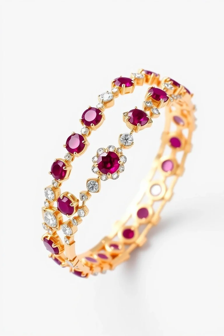 14K RUBY/DIAMOND BRACELET