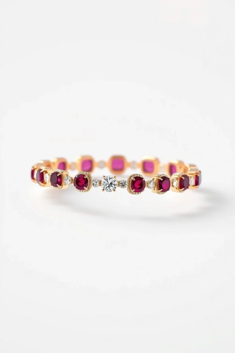 14K RUBY/DIAMOND TENNIS BRACEL