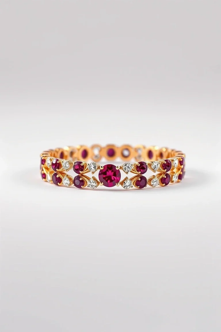 14K RUBY/DIAMOND TENNIS BRACEL