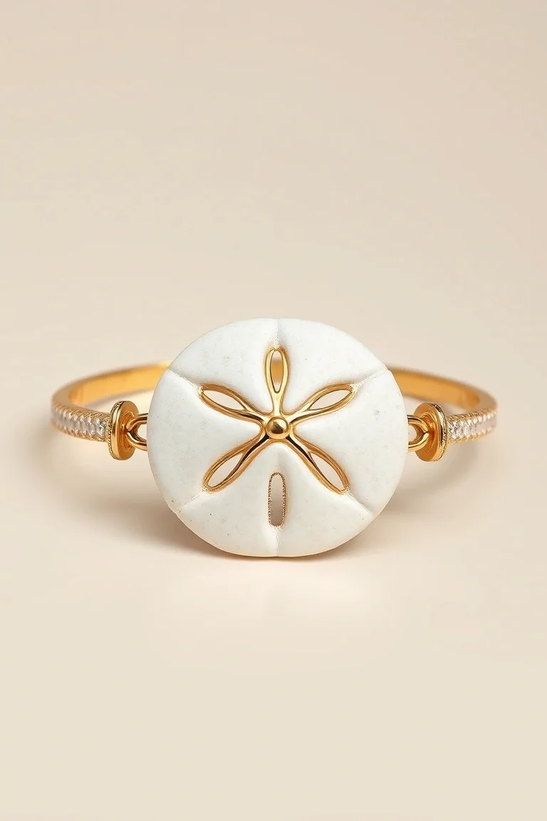 14K Sand Dollar Bracelet 7 In.