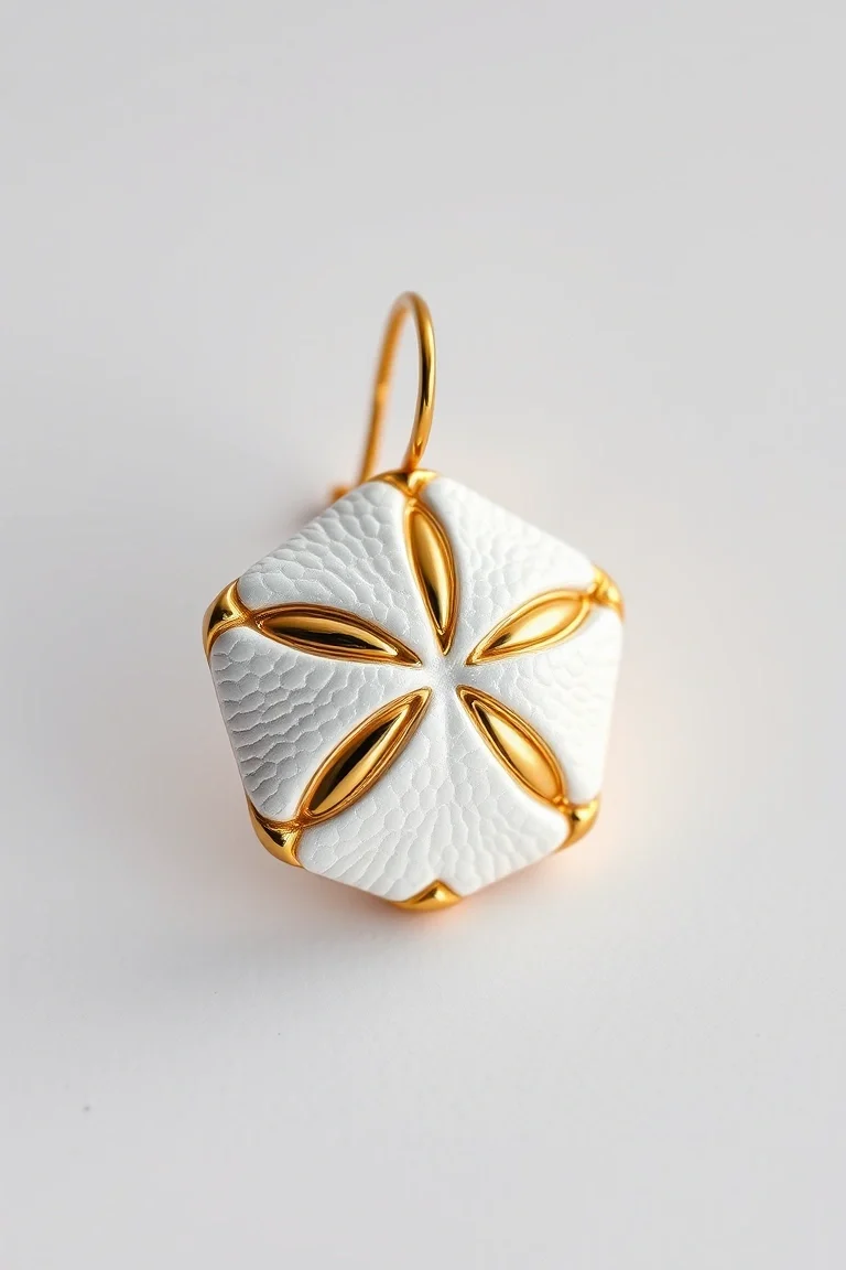 14K Sand Dollar Earring
