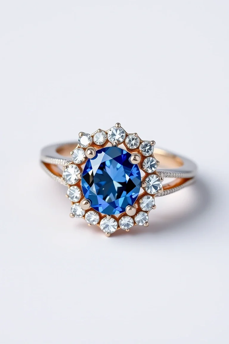 14k Sapphire And Diamond Ring VS Quality