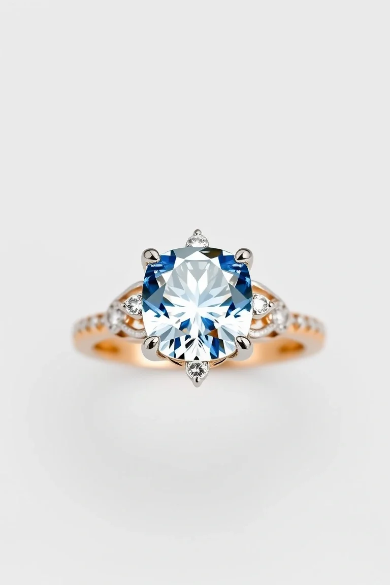 14k Sapphire And Diamond Ring VS Quality