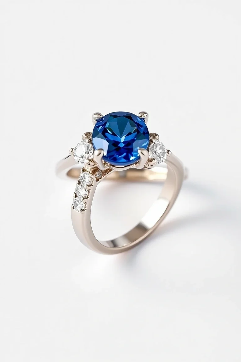 14k Sapphire And Diamond Ring VS Quality