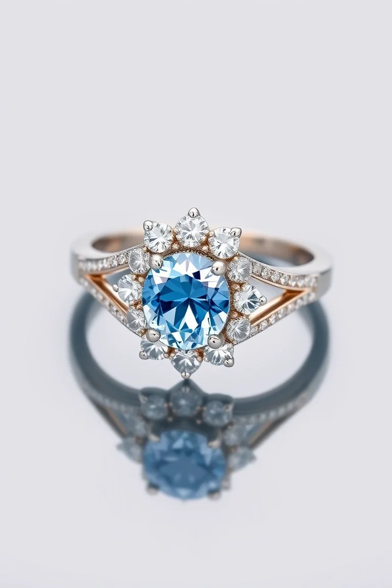 14k Sapphire And Diamond Ring VS Quality