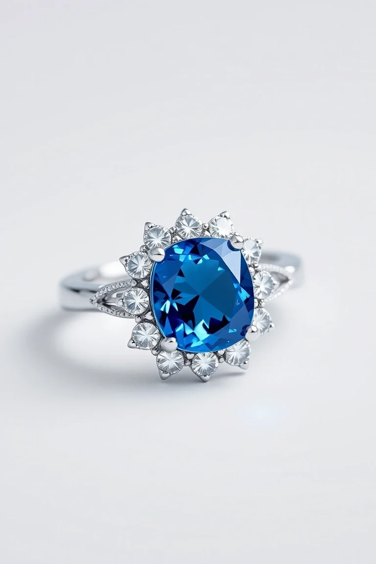 14k Sapphire And Diamond Ring VS Quality