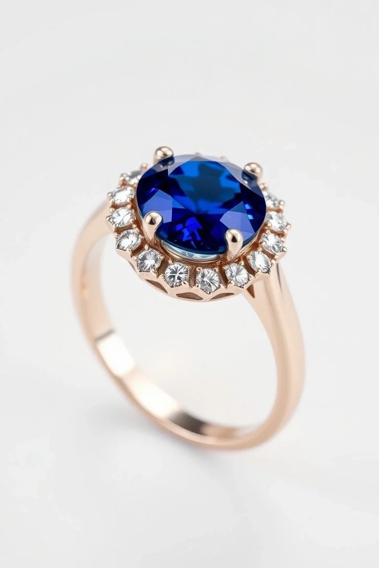 14k Sapphire And Diamond Ring VS Quality