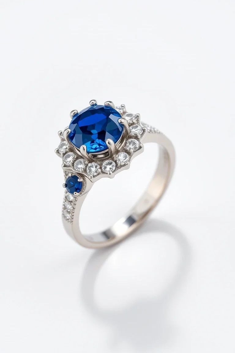 14K Sapphire Diamond Ring