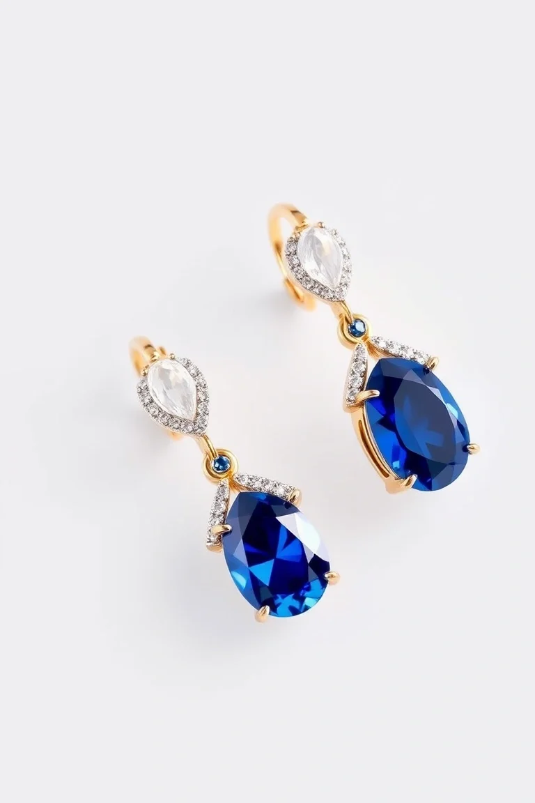 14K Sapphire Earrings-September