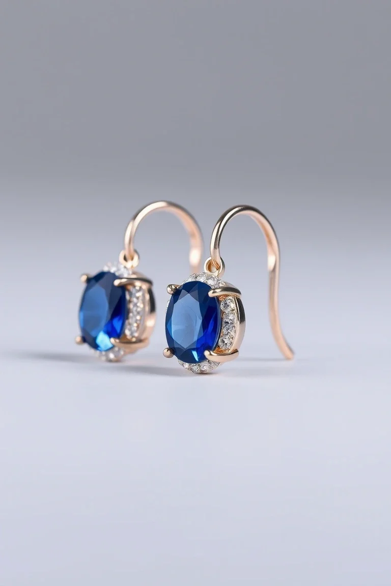 14K Sapphire Lever Back Earrings