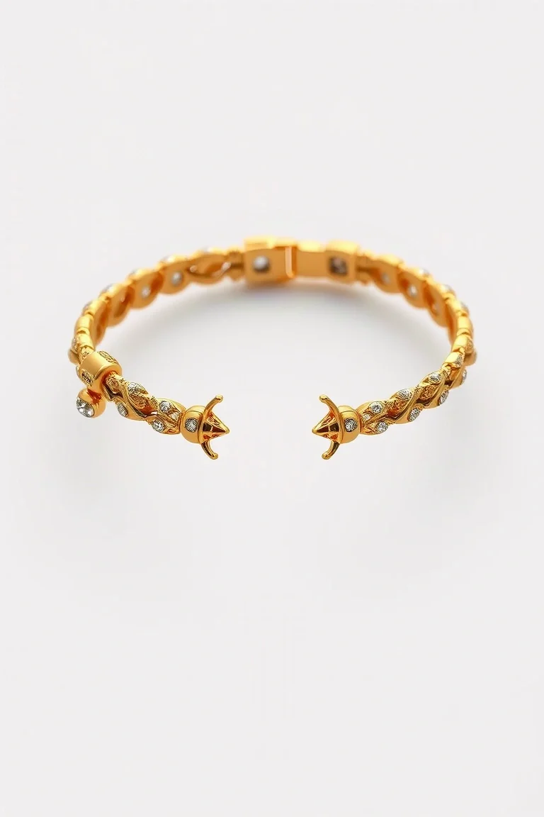 14K Scarab Bracelet 8 In.
