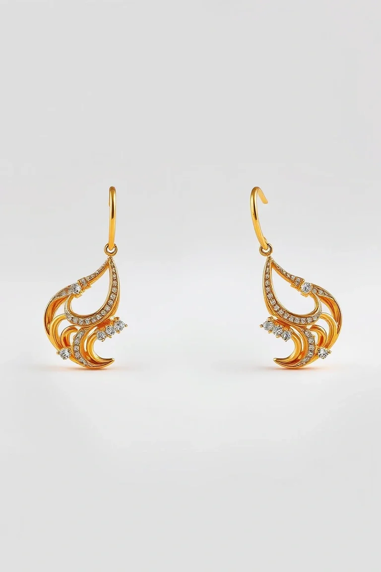 14K Sculptured Earrings