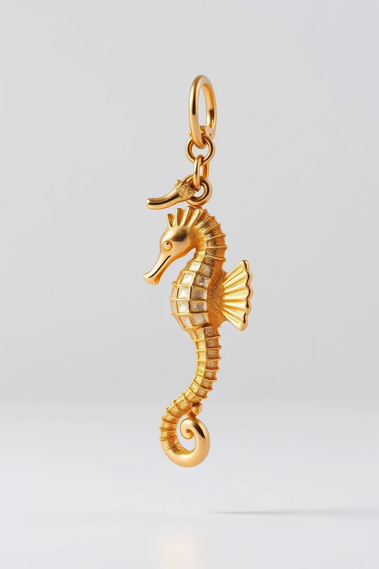 14K Sea Horse Charm Holder