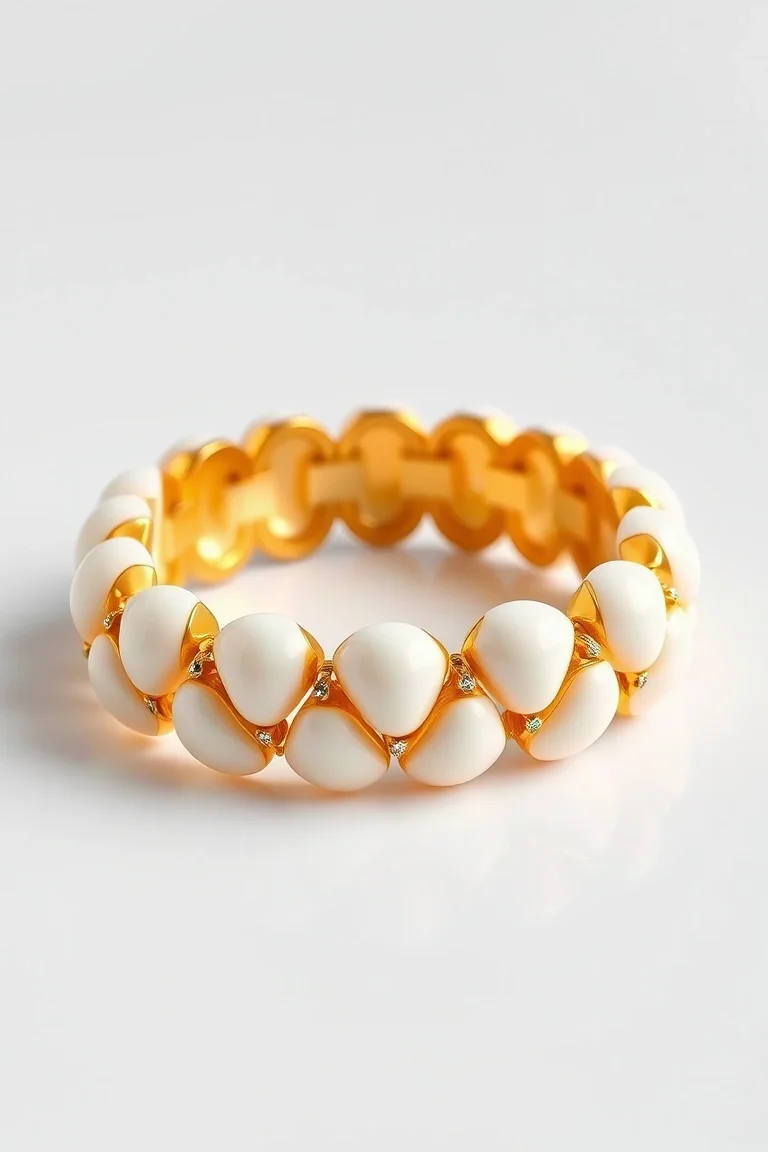14K Shell Bracelet 7 In.