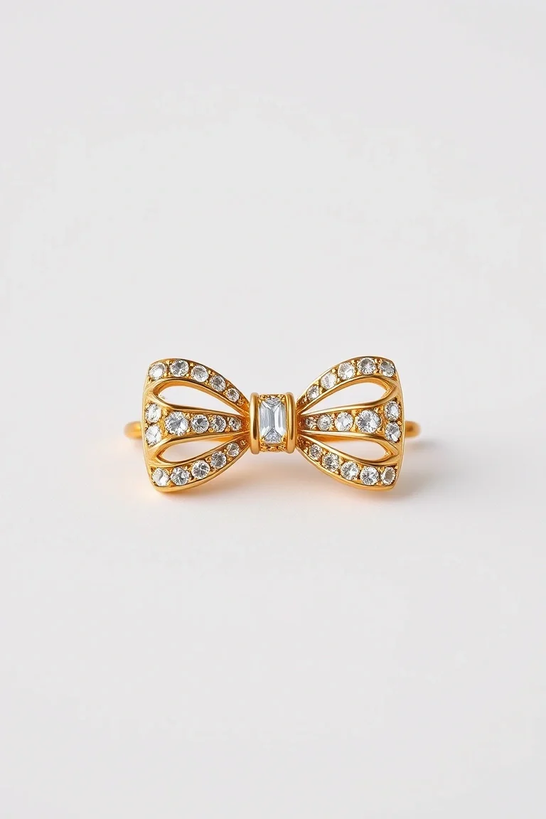 14K Small Bow Pin