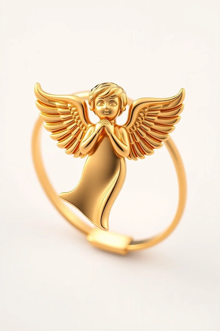 14K Solid Back Polished Etched Angel Bracelet 7 In.