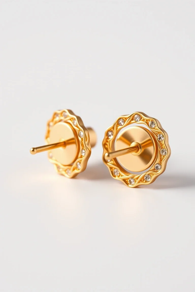 14K Solid Back Post Earrings