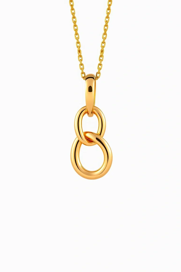 14K Solid Triple Link Charm 7 In.