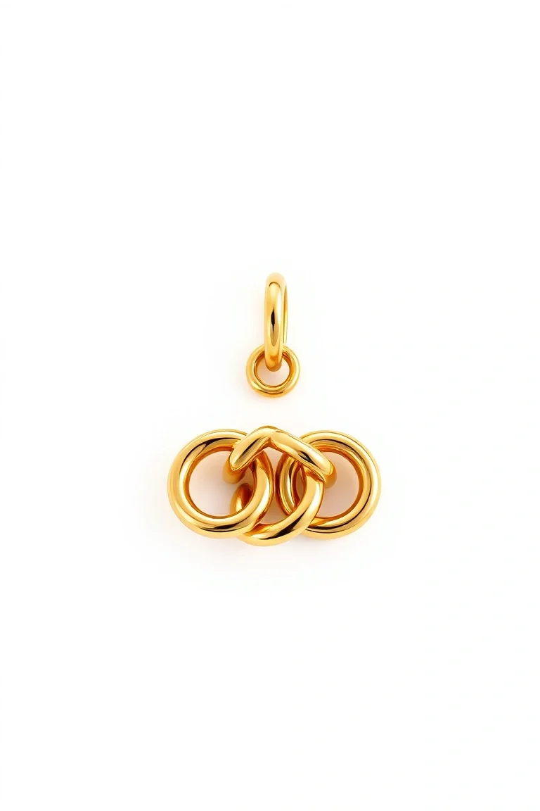 14K Solid Triple Link Charm 8 In.