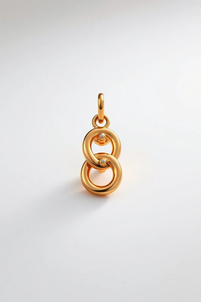 14K Solid Triple Link Charm 8 In.